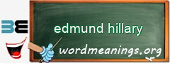 WordMeaning blackboard for edmund hillary